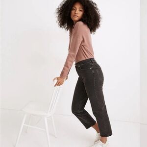 Madewell Vintage Straight Jeans Women's Size 25 Dark Gray Wash High Rise Denim